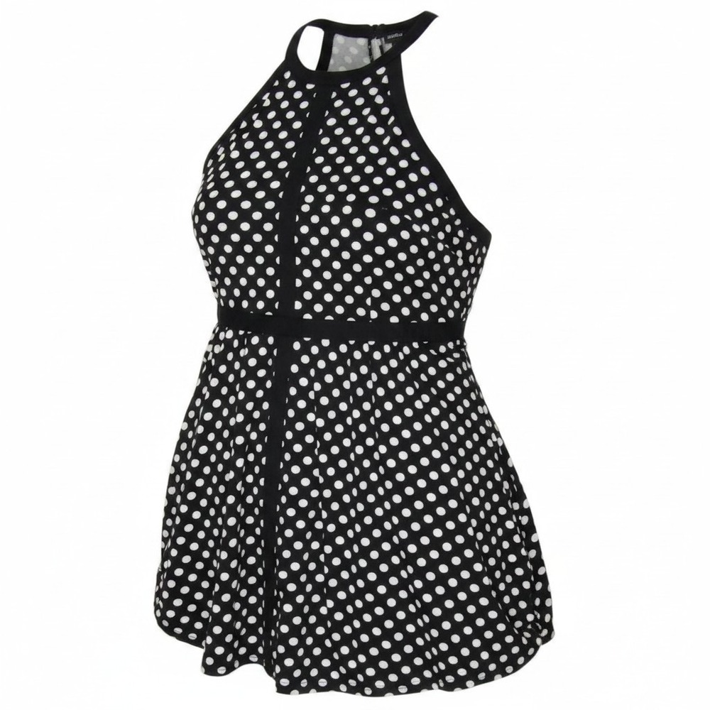 Torrid Size‎ 4 Black White Polka Dot Halter Fit & Flare Dress Plus Size 4X